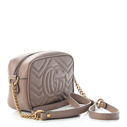 Gucci Calfskin Matelasse Mini GG Marmont Chain Shoulder Bag Porcelain Rose 3 of 9