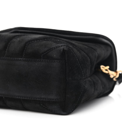 Saint Laurent Suede Y Quilted Monogram Toy Loulou Crossbody Bag Black 10 of 11