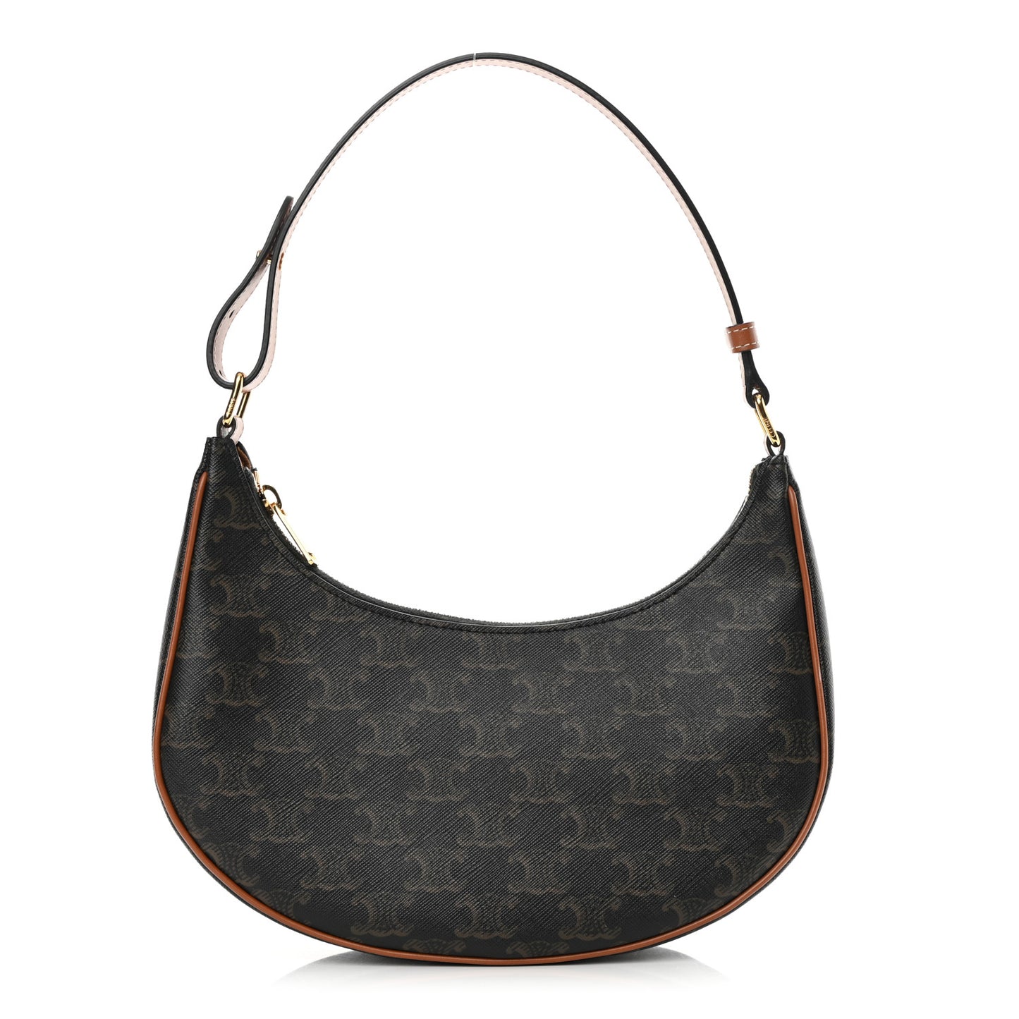 Triomphe Canvas Calfskin Ava Shoulder Bag Tan