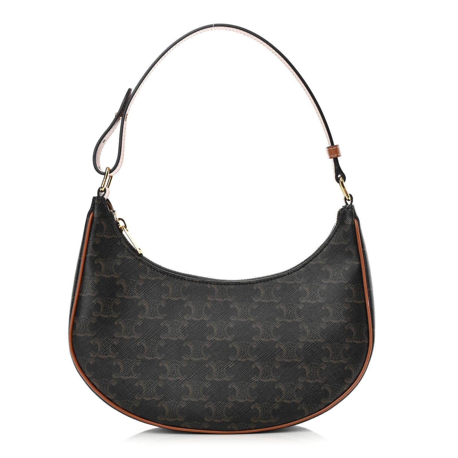 Celine Triomphe Canvas Calfskin Ava Shoulder Bag Tan 1 of 11
