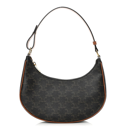 Celine Triomphe Canvas Calfskin Ava Shoulder Bag Tan 1 of 11