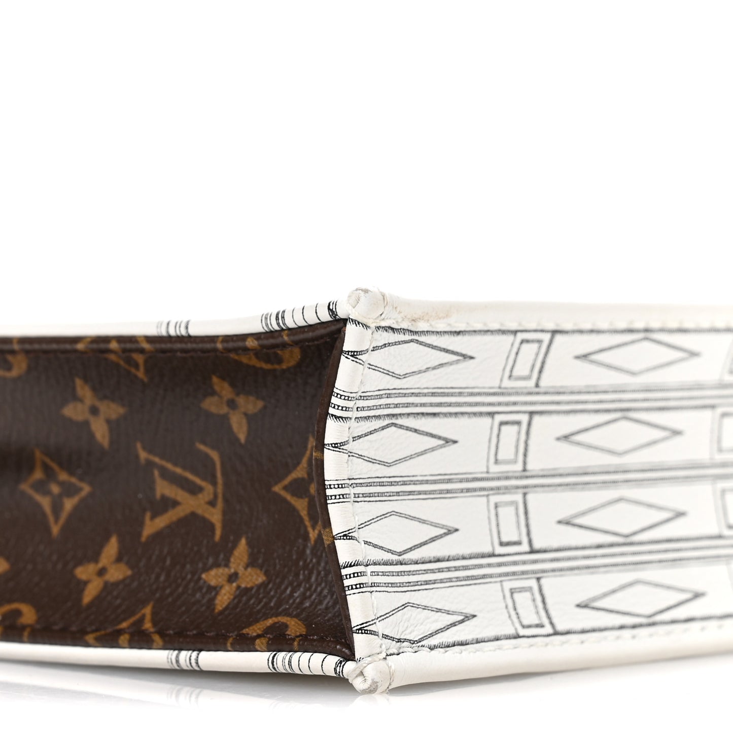 X FORNASETTI Calfskin Architettura Petit Sac Plat Black White