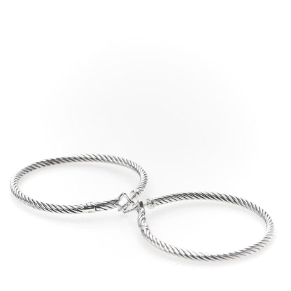 David Yurman Sterling Silver Medium Cable Classics Hoop Earrings 5 of 5