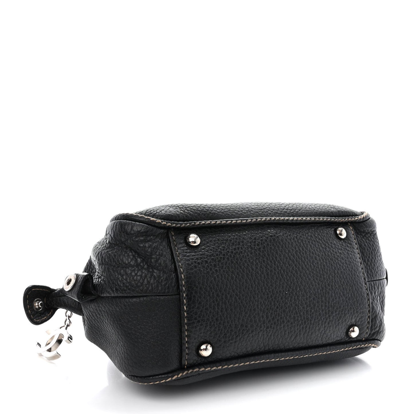 Calfskin Lax CC Small Bowler Bag Black