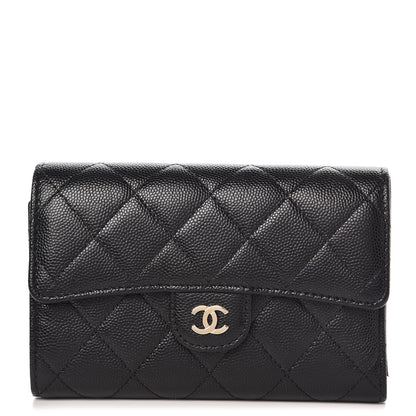 Chanel Caviar Quilted Medium Flap Wallet Black 1 of 9
