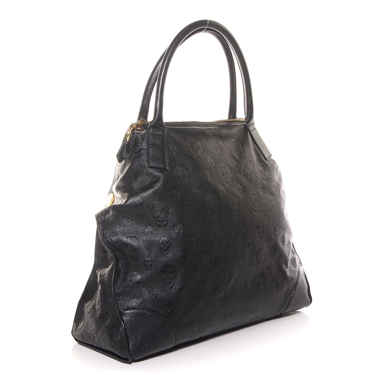 Alexander McQueen Leather Skull Embossed De Manta Tote Black 3 of 9