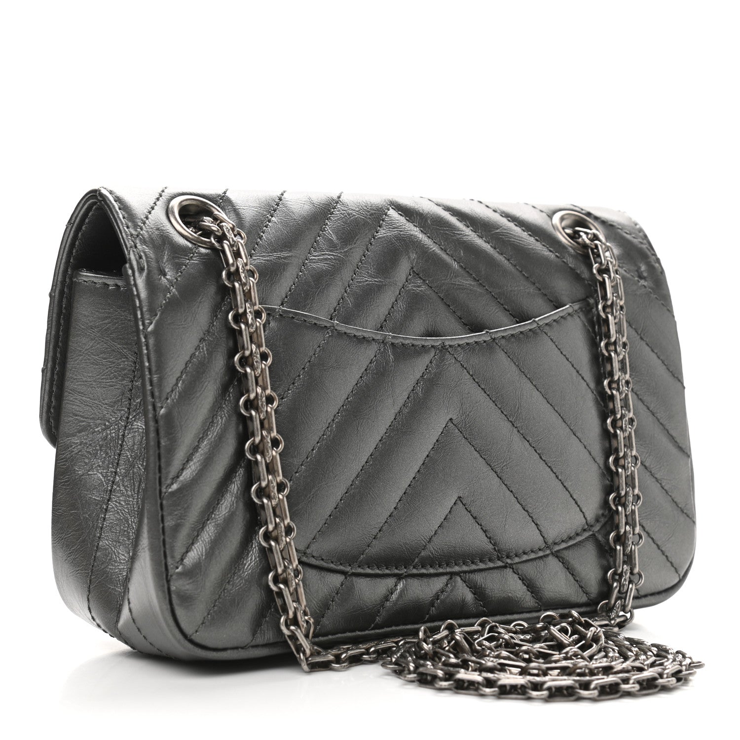 Chanel Aged Calfskin Chevron Quilted 2.55 Reissue Mini Flap Grey 3 of 11
