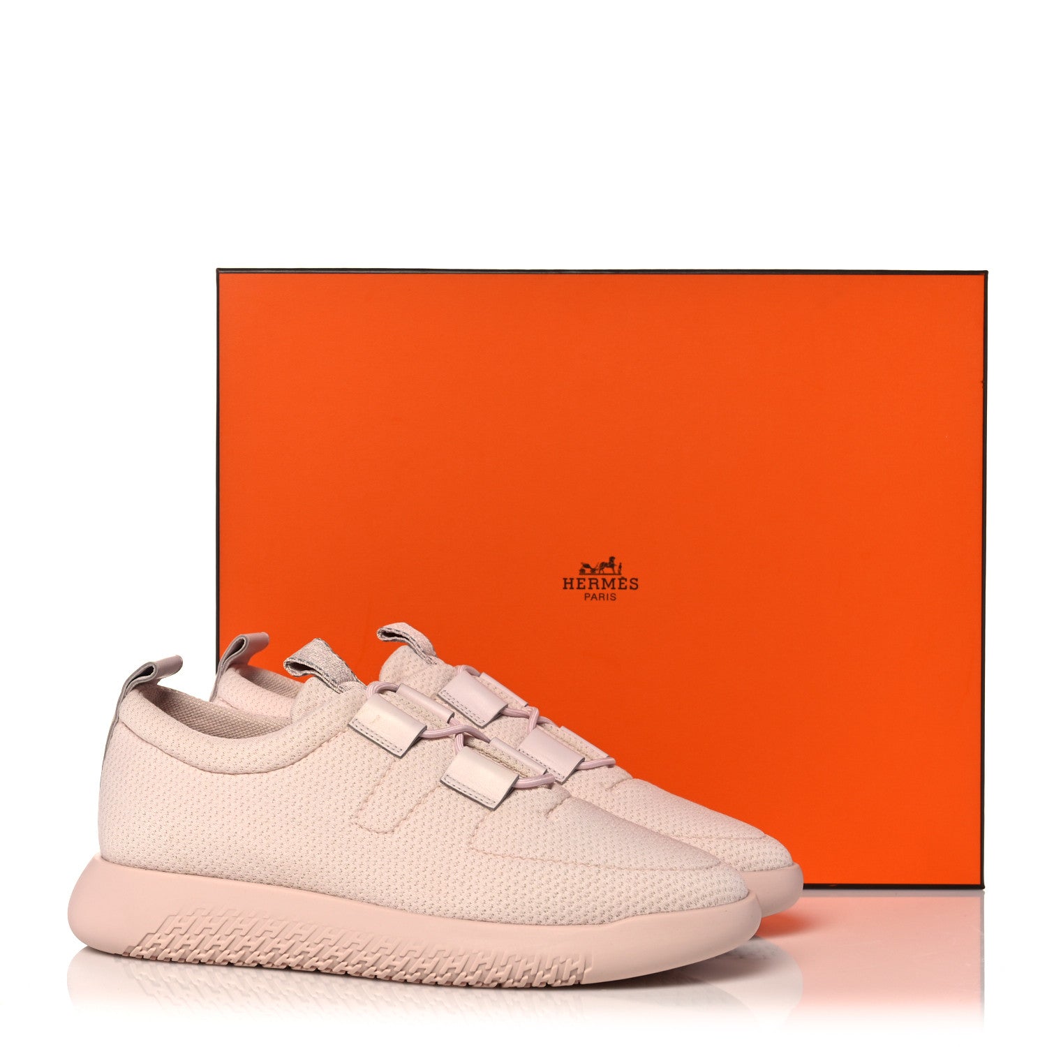 Hermes Mesh Technical Canvas Womens Team Sneakers 38 Bois De Santal 9 of 9