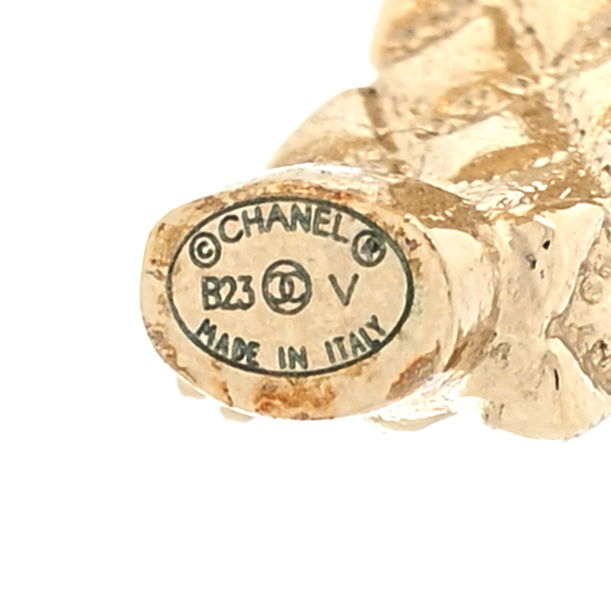 Chanel Metal Crystal Quilted CC Hoop Earrings Gold 4 of 5