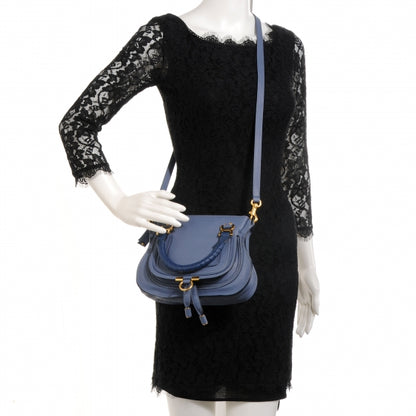 Chloe Grained Calfskin Mini Marcie Satchel Street Blue 2 of 8