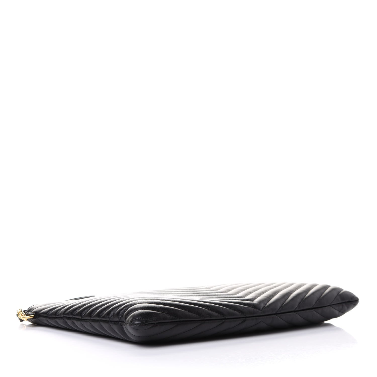 Saint Laurent Calfskin Matelasse Chevron Monogram Document Holder Black 4 of 8