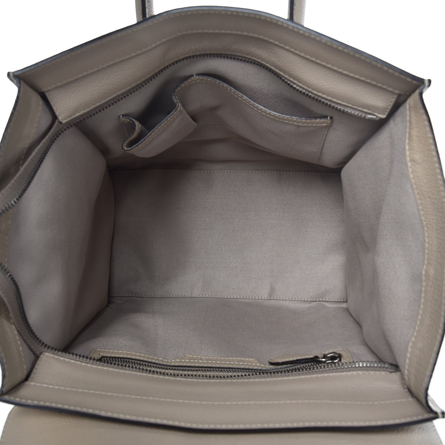 Celine Drummed Calfskin Mini Luggage Dune 5 of 17