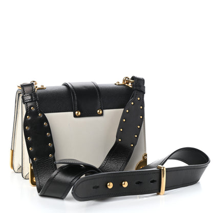 Prada City Calf Saffiano Cahier Bag Talco Black 3 of 9