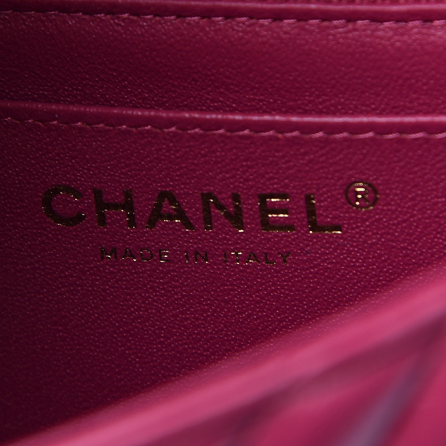 Chanel Lambskin Chevron Quilted Mini Square Flap Fuchsia 6 of 16