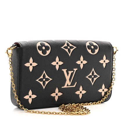 Louis Vuitton Empreinte Monogram Giant Felicie Pochette Black Beige 4 of 10