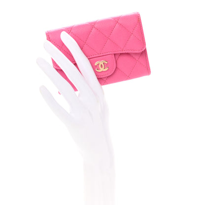 Chanel Caviar Quilted Flap Card Holder Wallet Pink 2 of 8