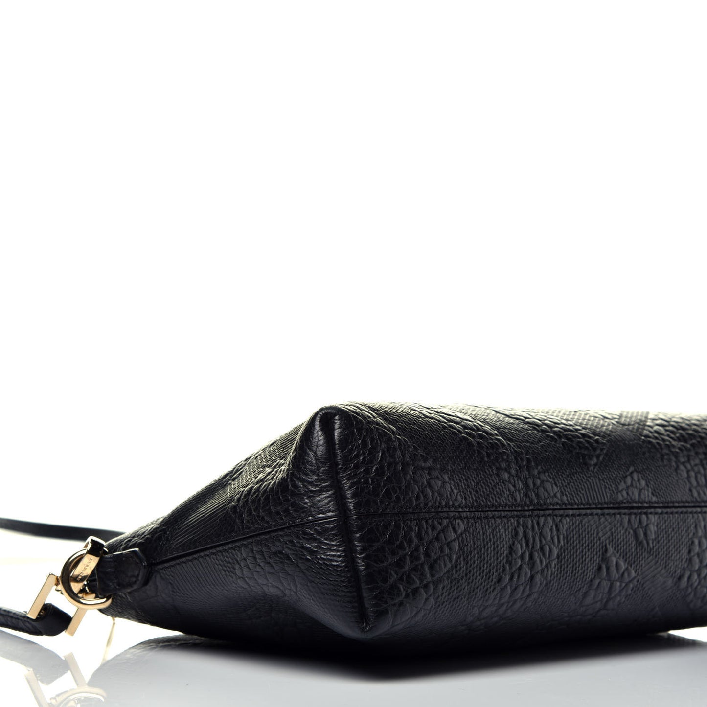 Signature Grain Calfskin Check Embossed Small Chichester Crossbody Clutch Bag Black