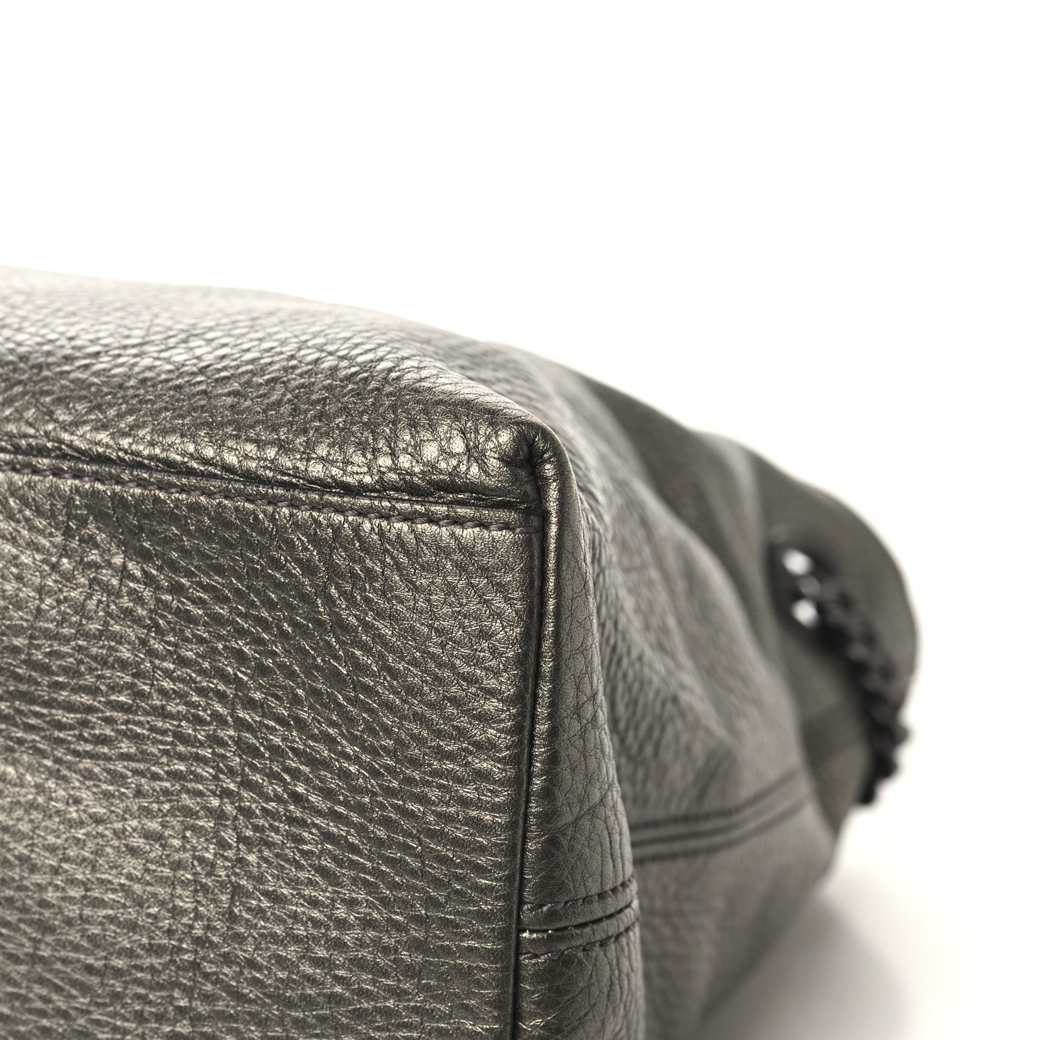 Gucci Metallic Pebbled Calfskin Medium Soho Chain Shoulder Bag Sasso 12 of 12