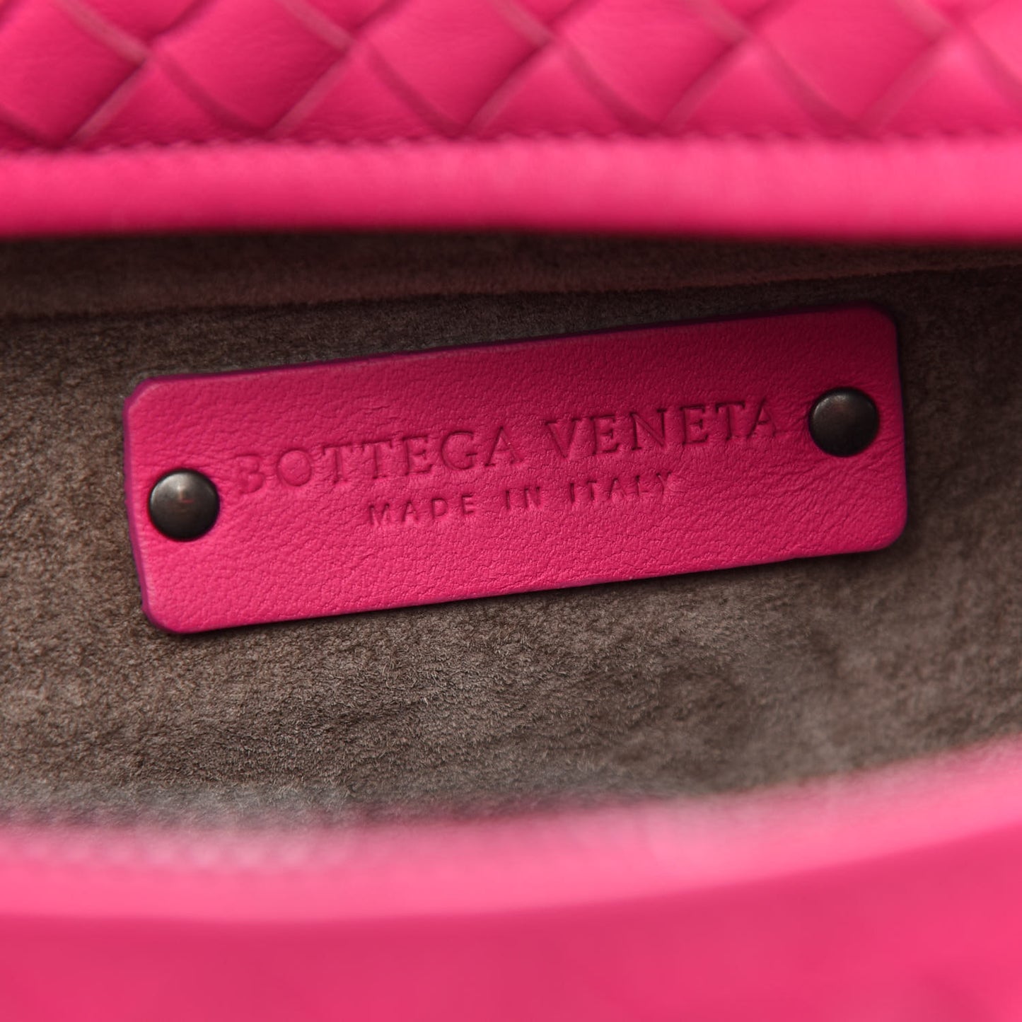 Nappa Intrecciato Montaigne Rings Satchel Fuchsia