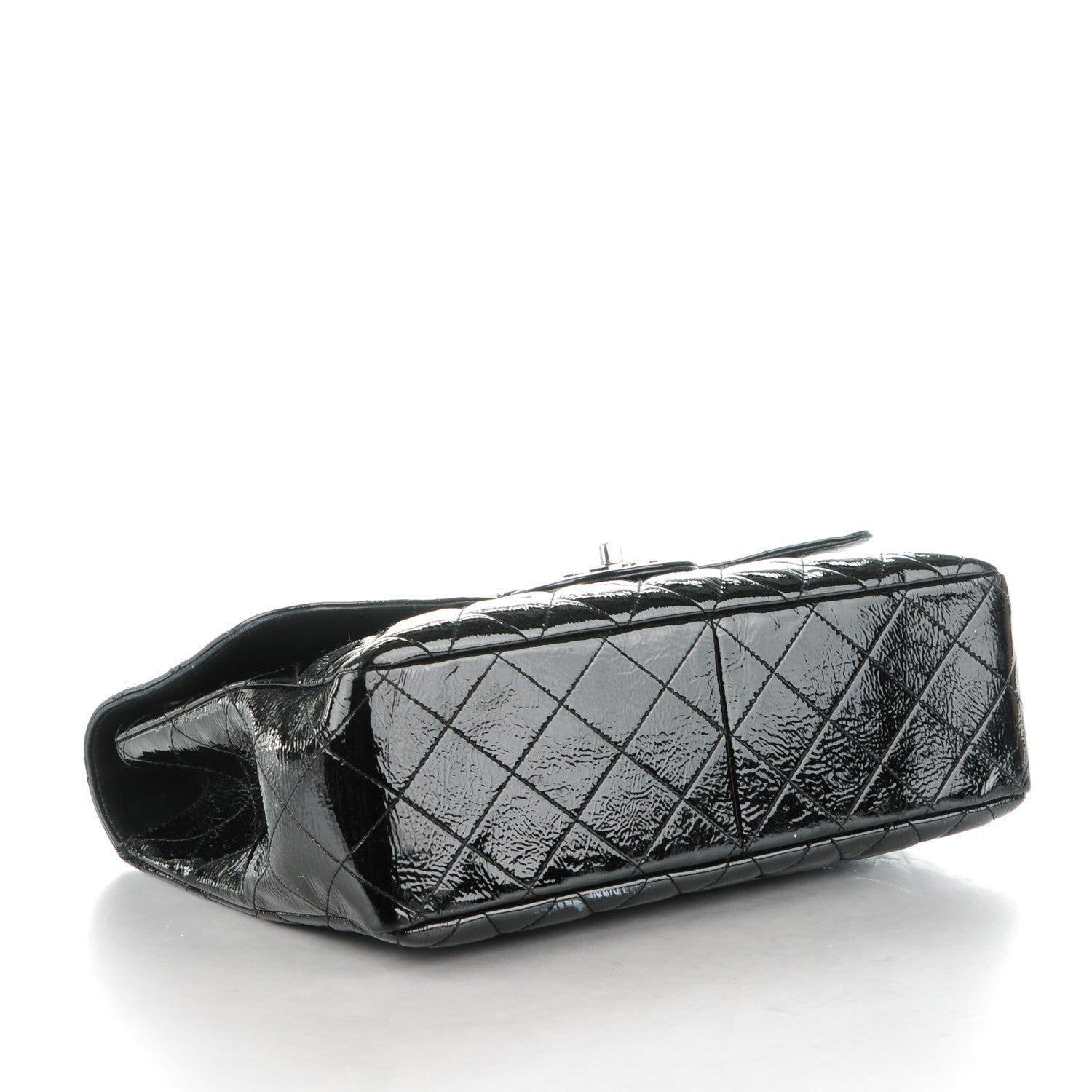 Chanel Distressed Patent Quilted Jumbo Single Flap Black 4 of 8