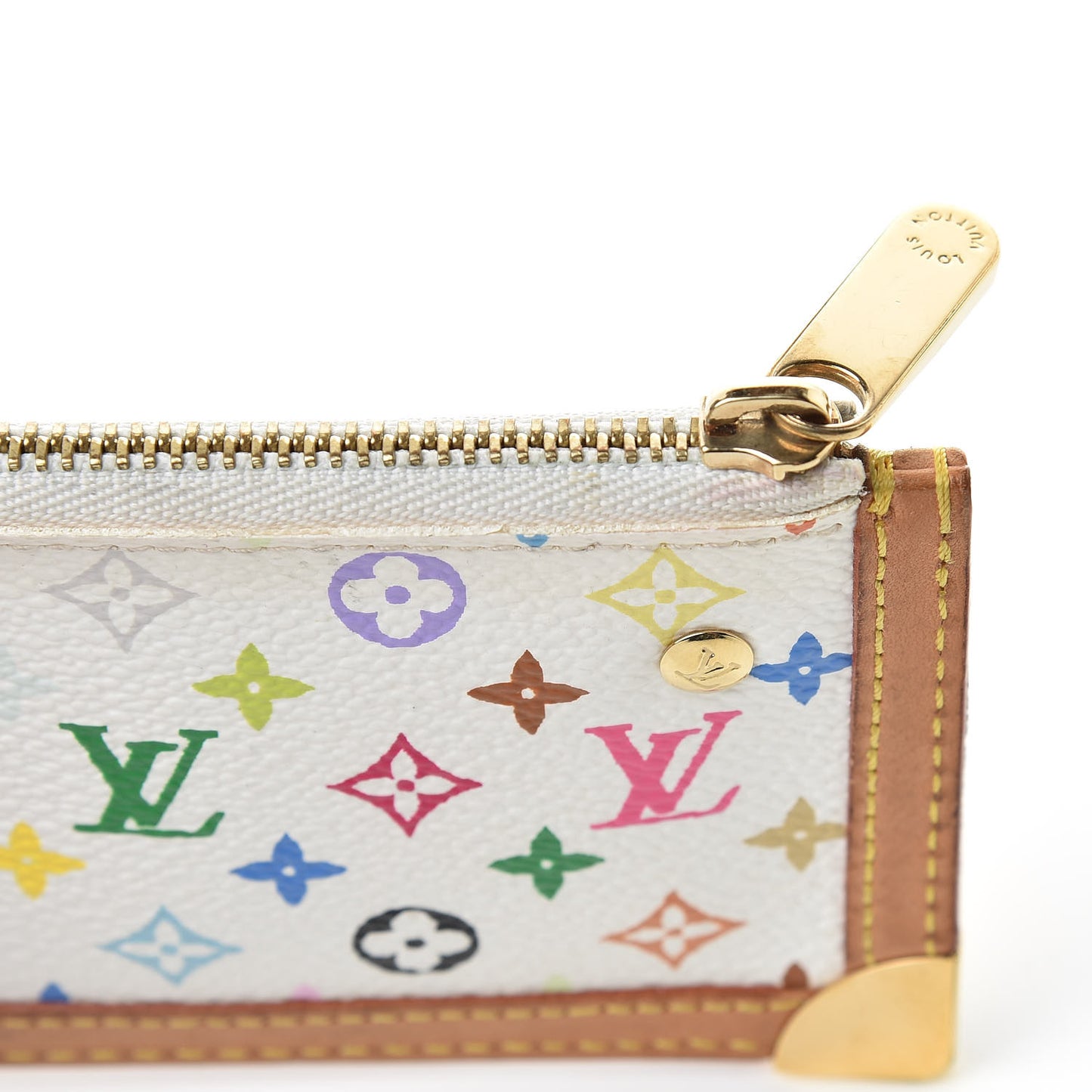 Monogram Multicolor Key Pouch White