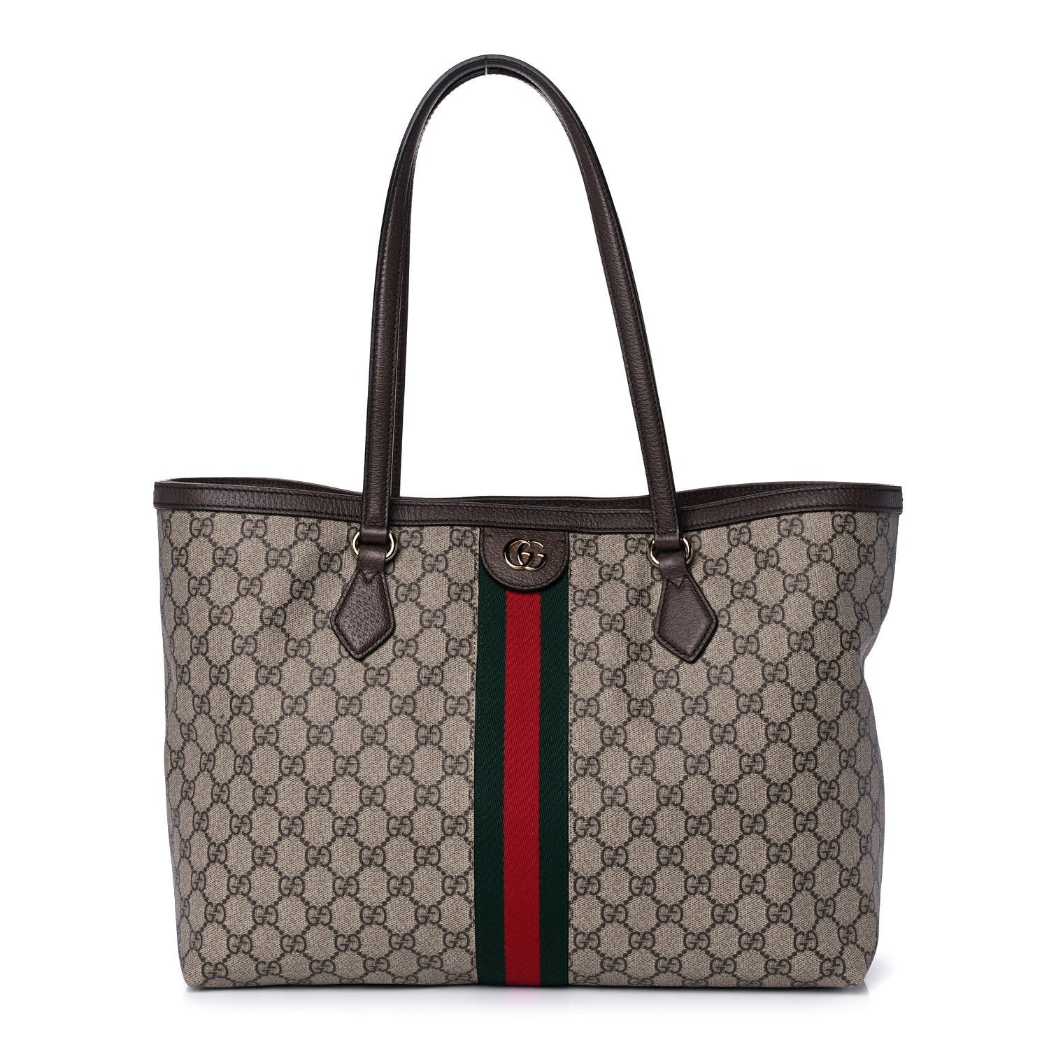 Gucci GG Supreme Monogram Medium Ophidia Shopping Tote Brown 1 of 15