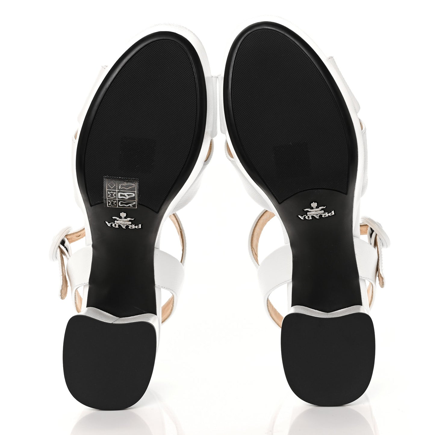 Vernice Saffiano Embossed Crisscross Platform 20/65mm Sandals 37 White