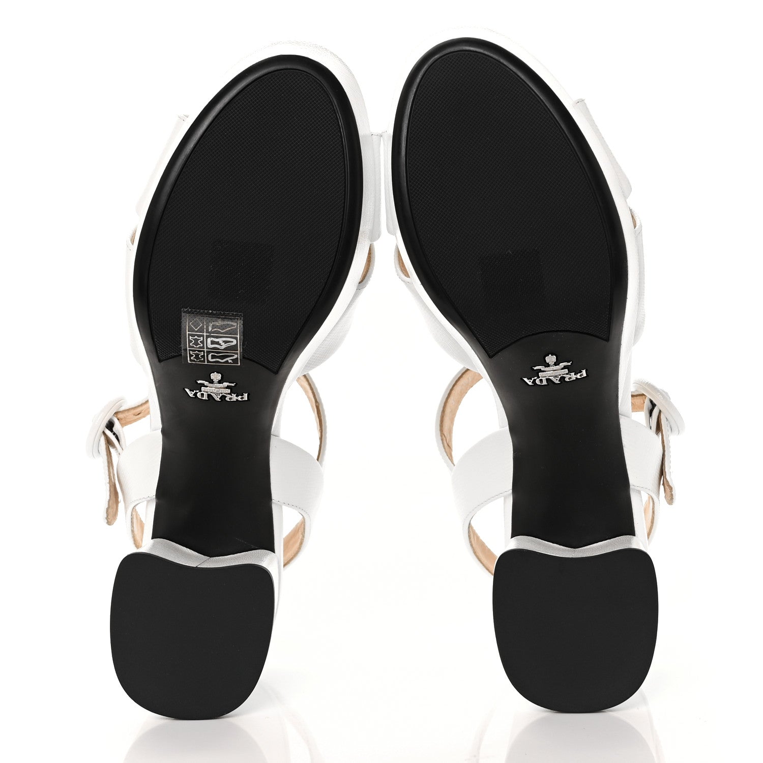 Prada Vernice Saffiano Embossed Crisscross Platform 20/65mm Sandals 37 White 5 of 10