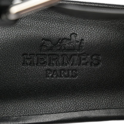 Hermes Calfskin Elbe 60 Sandals 37 Black 7 of 12