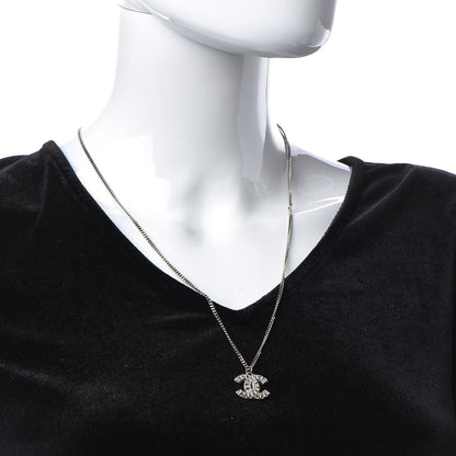 Chanel Crystal Timeless CC Necklace Silver 2 of 9