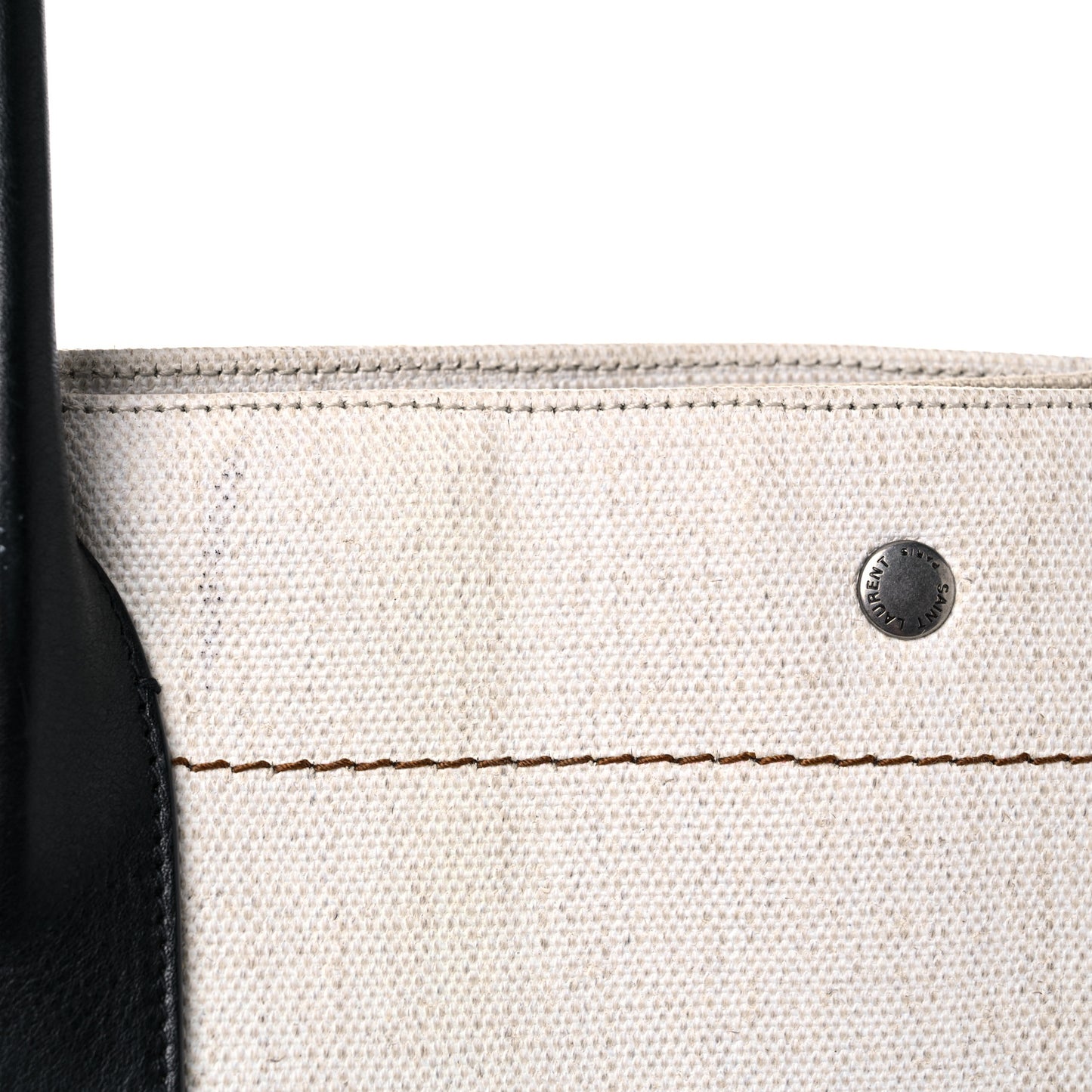 Linen Calfskin Rive Gauche Tote Optic White