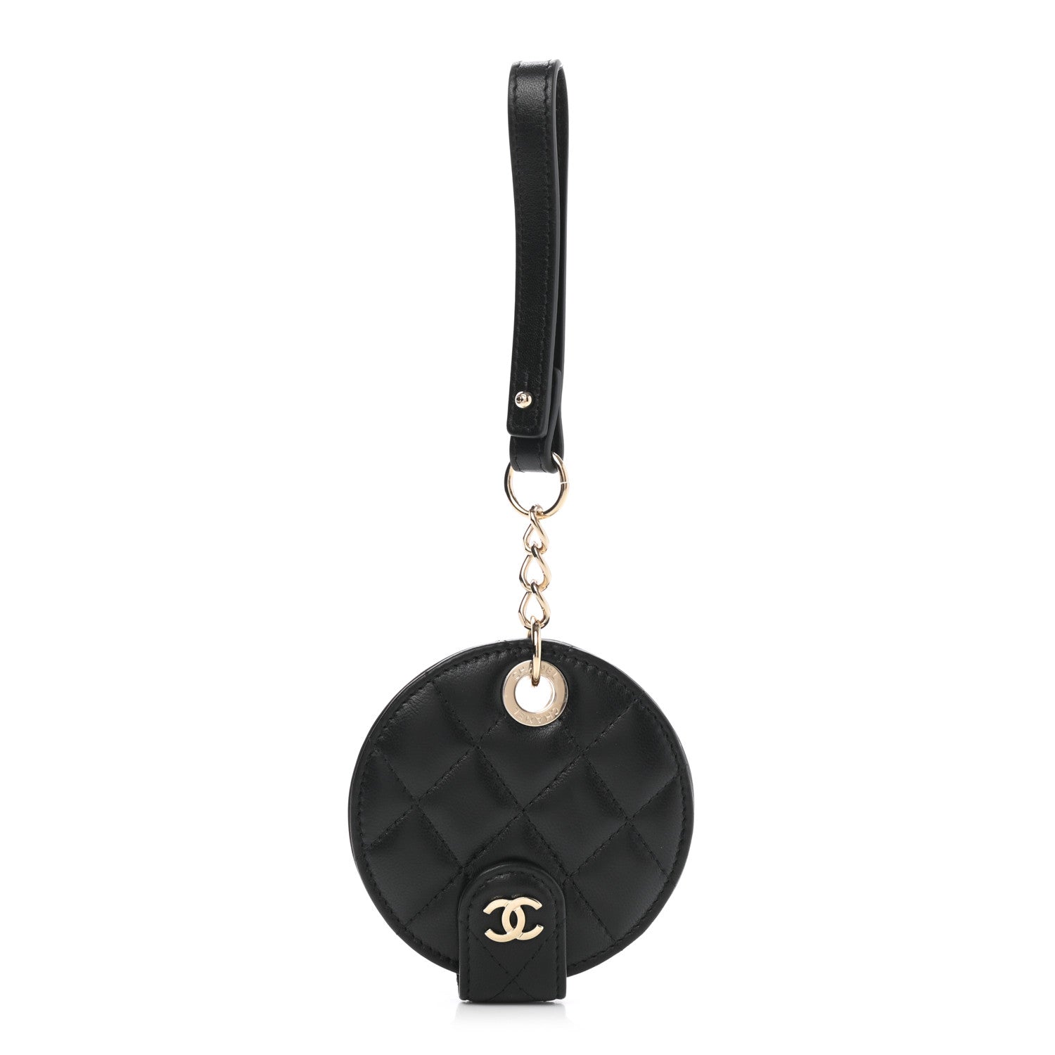 Chanel Lambskin Quilted Round Luggage Tag Black 1 of 6