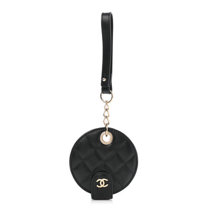 Chanel Lambskin Quilted Round Luggage Tag Black 1 of 6