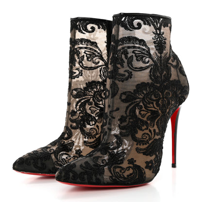 Christian Louboutin Lace Gipsybootie 100 Ankle Boots 37.5 Black 3 of 13