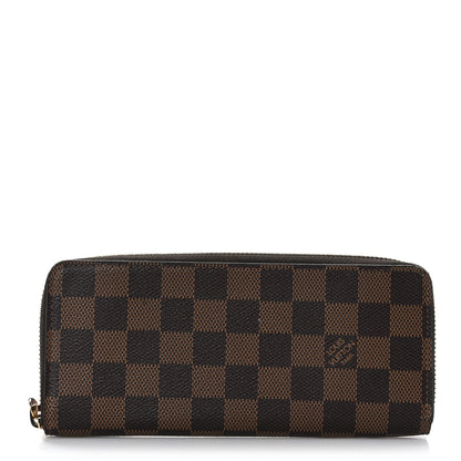 Louis Vuitton Damier Ebene Clemence Wallet Rose Ballerine 1 of 8