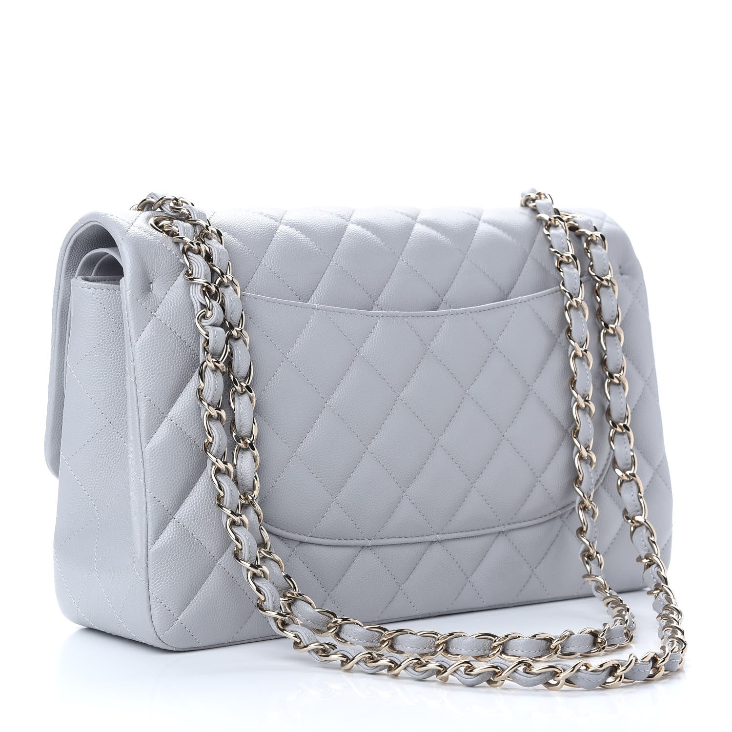 Chanel Caviar Quilted Jumbo Double Flap Grey 3 of 9