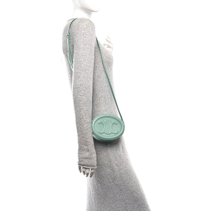 Celine Smooth Calfskin Cuir Small Triomphe Oval Crossbody Purse Ice Mint 2 of 9