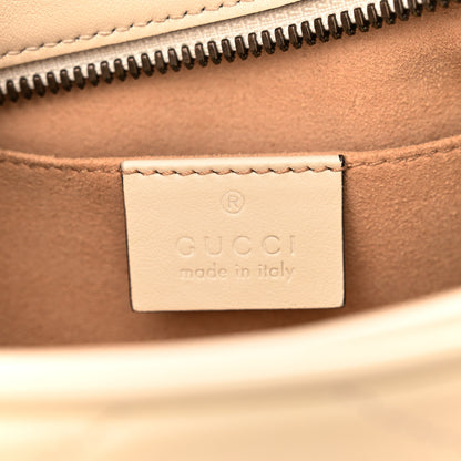 Gucci Calfskin Matelasse Small GG Marmont Chain Shoulder Bag White 6 of 10