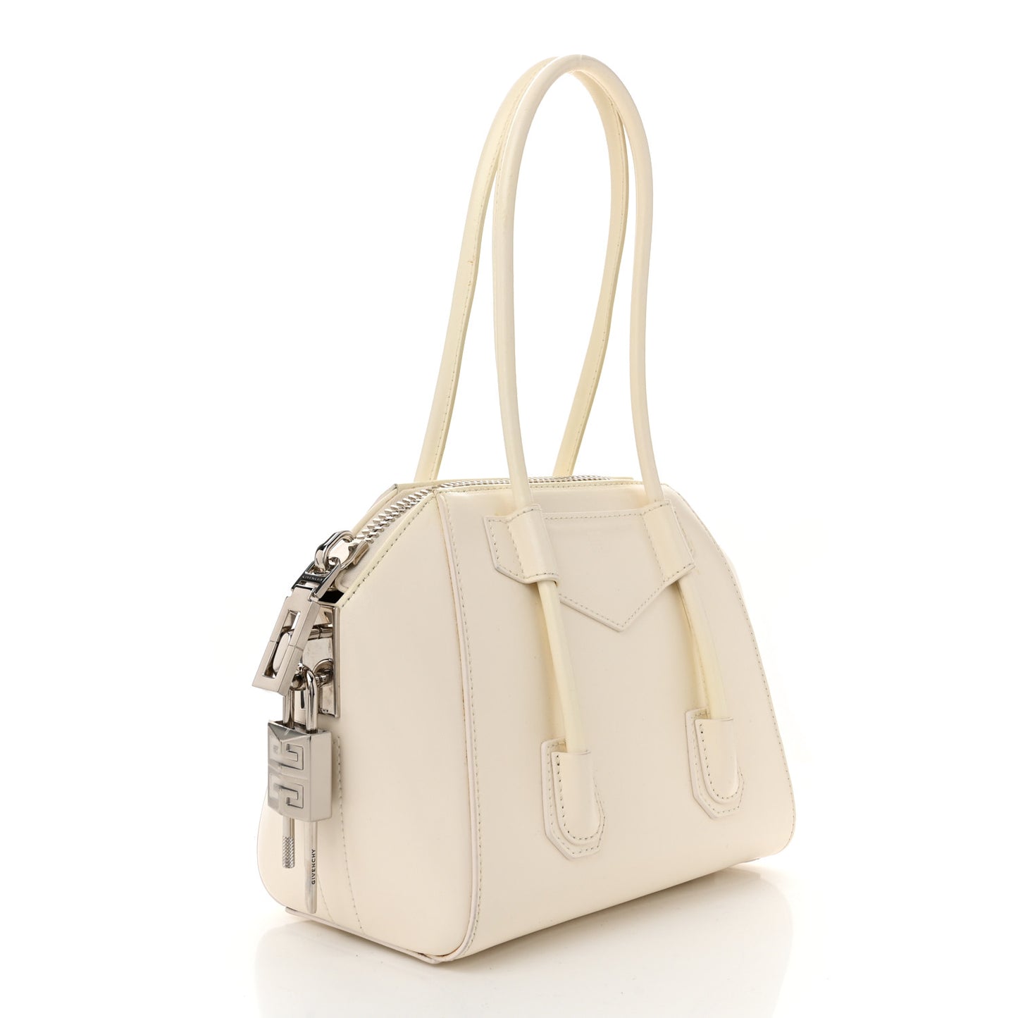 Box Calfskin Mini Lock Antigona Shoulder Bag Ivory