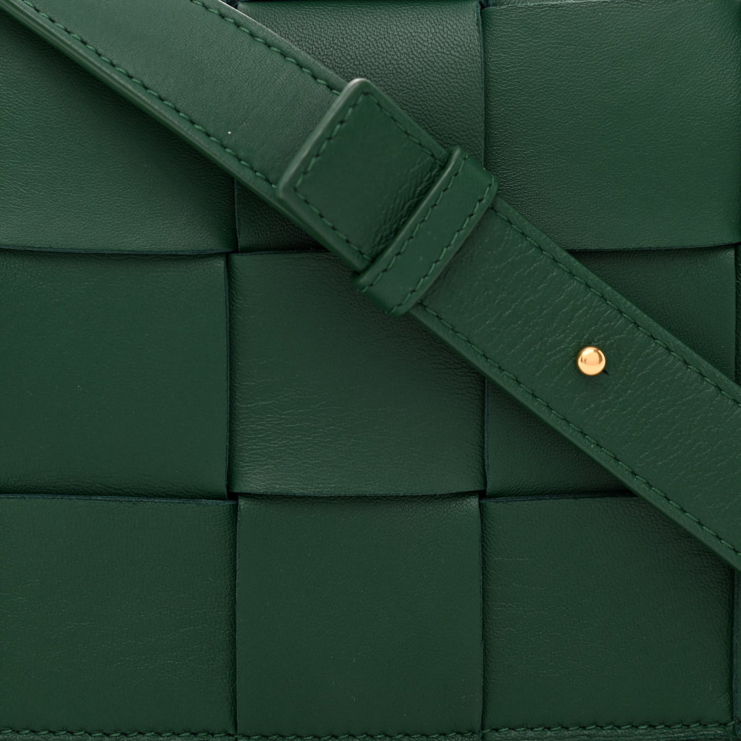 Lambskin Maxi Intrecciato Cassette Crossbody Bag Raintree Green