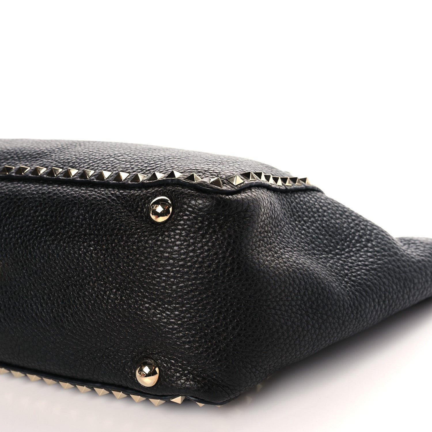 Valentino Garavani Pebbled Calfskin Medium Rockstud Tote Black 8 of 8