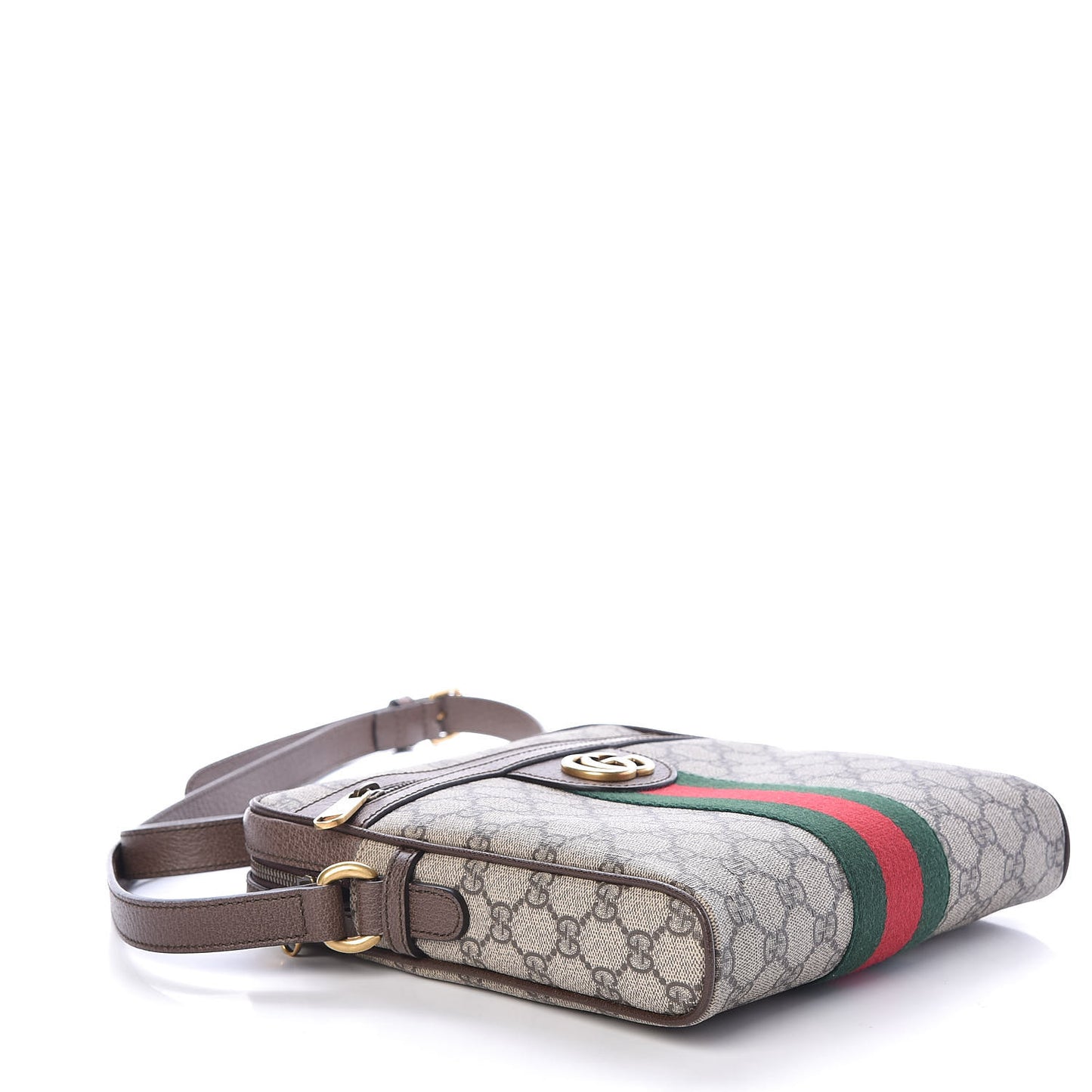 GG Supreme Monogram Web Small Ophidia Messenger Bag Brown