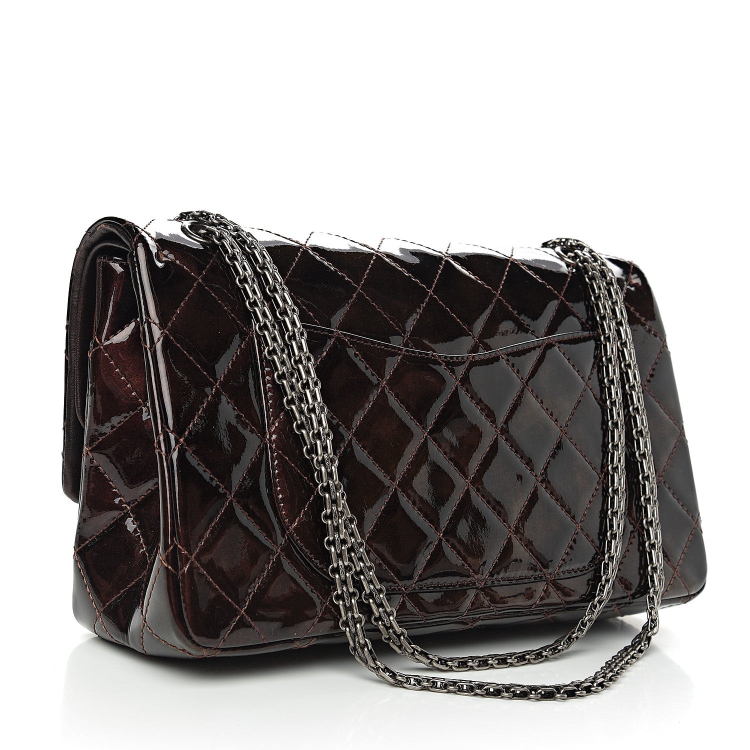 Chanel Distressed Patent Quilted 2.55 Reissue 227 Flap Black 2 of 15