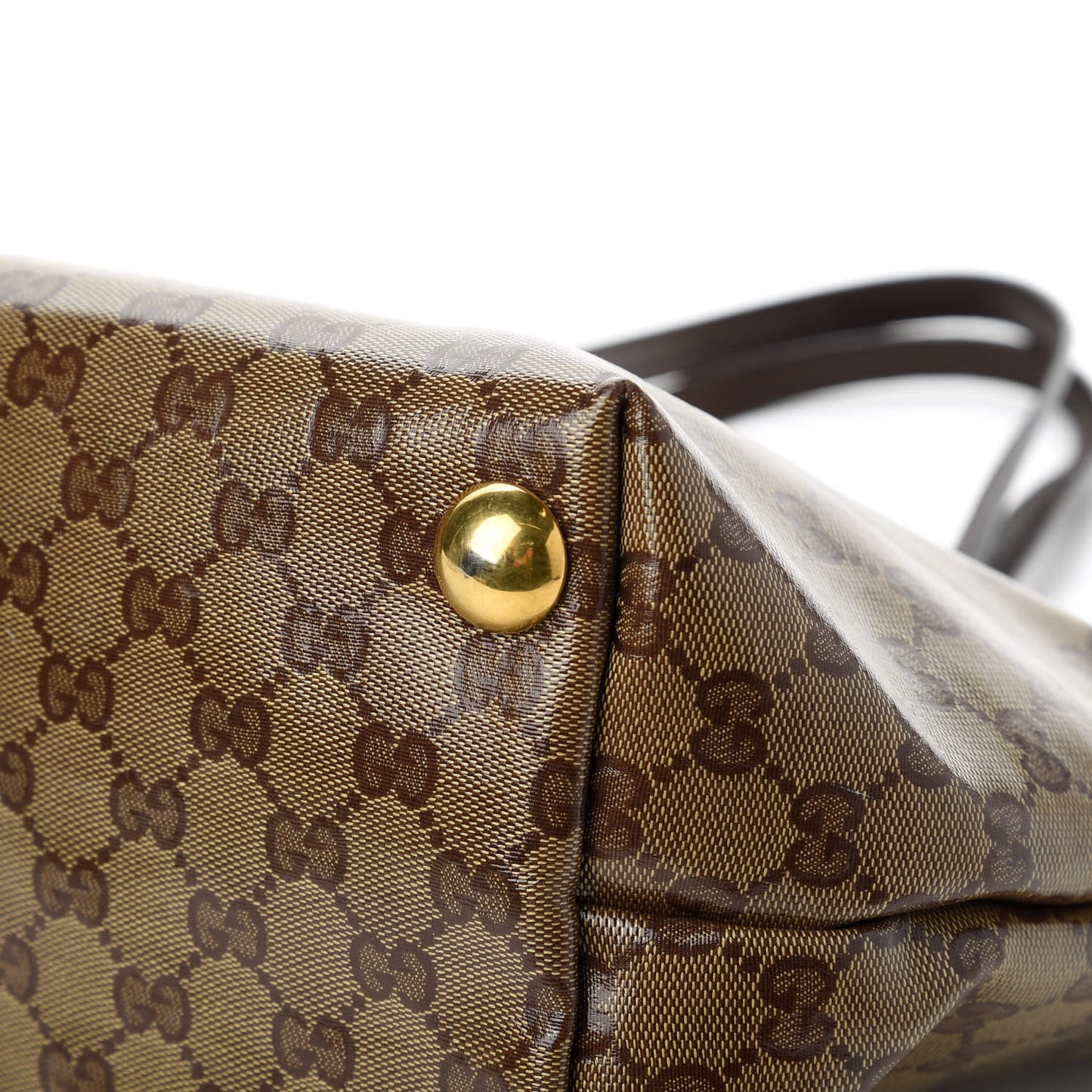 Crystal Monogram Medium Babouska Tote Dark Brown