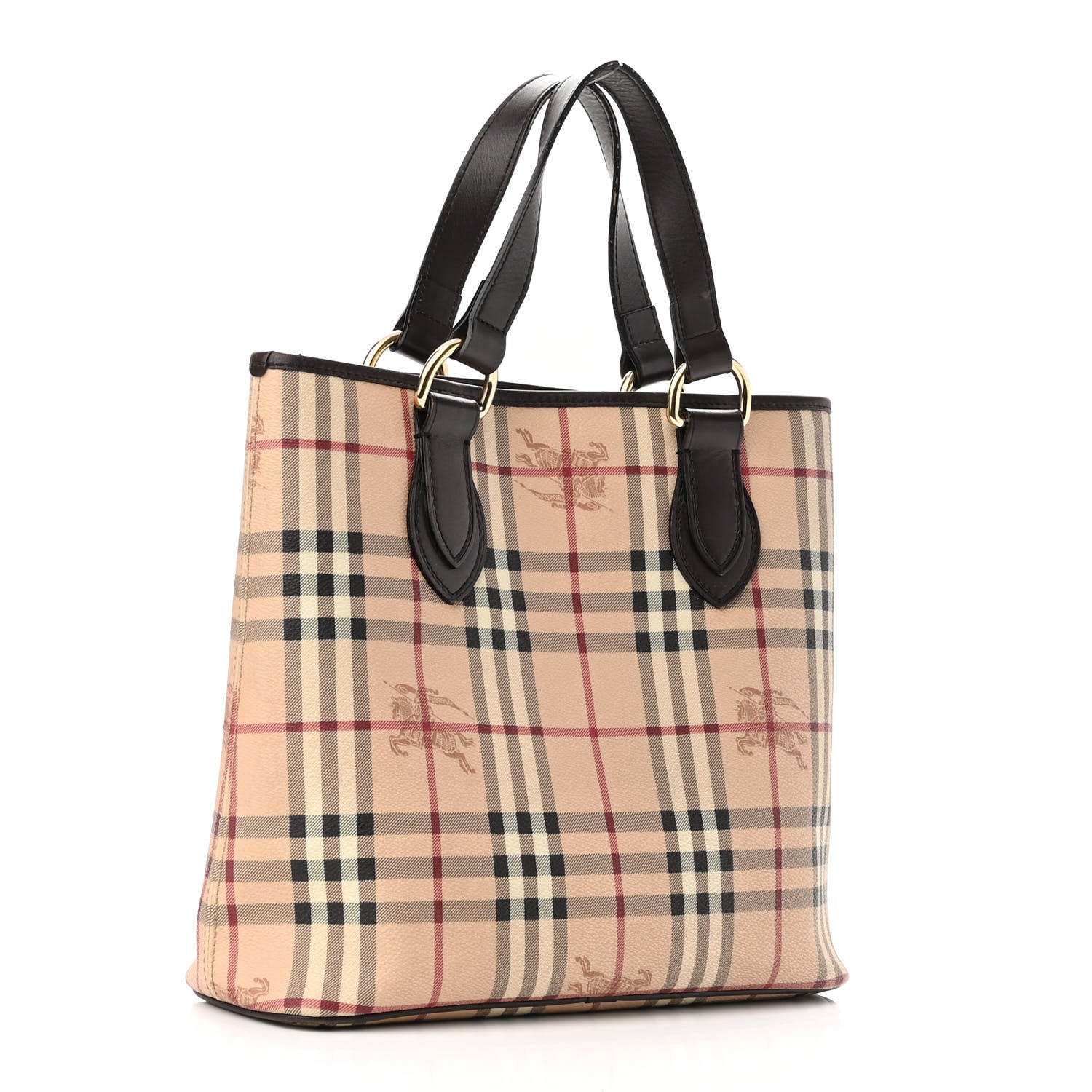Burberry Haymarket Check Small Onslow Tote Chocolate 3 of 11