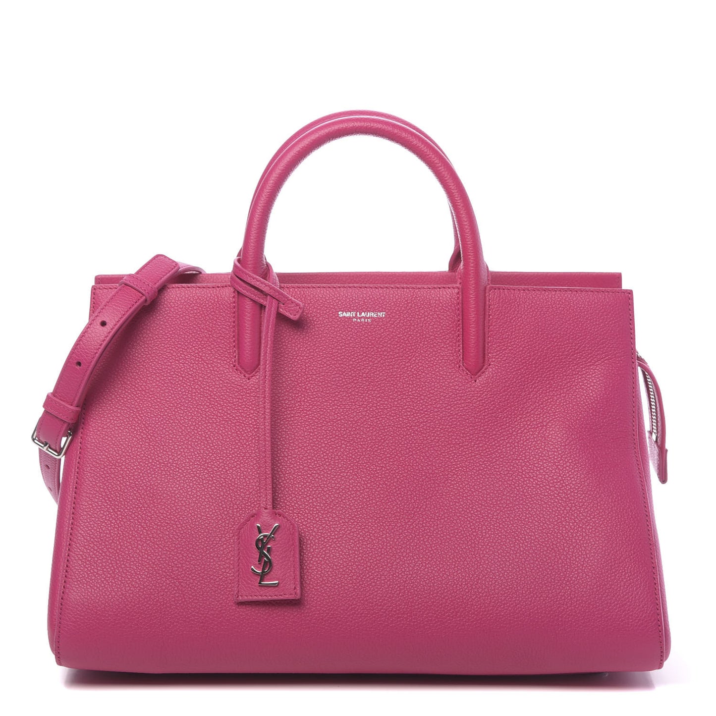 Grained Calfskin Small Cabas Rive Gauche Bubblegum