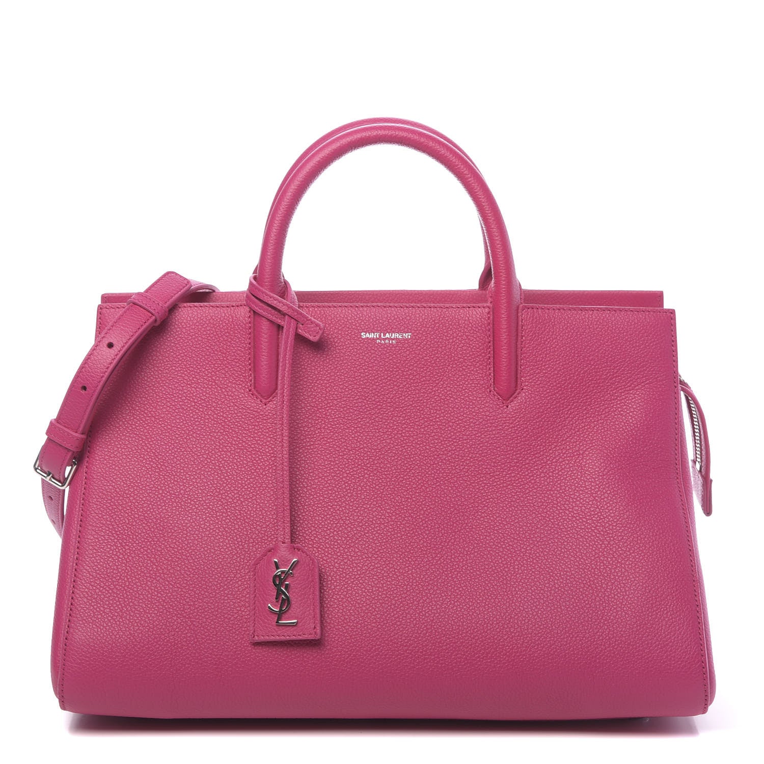 Saint Laurent Grained Calfskin Small Cabas Rive Gauche Bubblegum 1 of 9