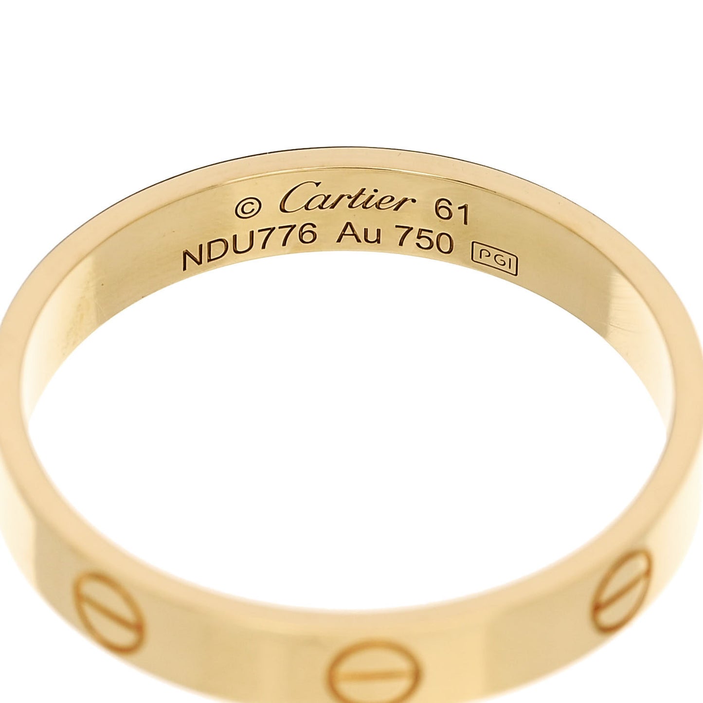 18K Yellow Gold 3.5mm LOVE Wedding Band Ring 61 9.5