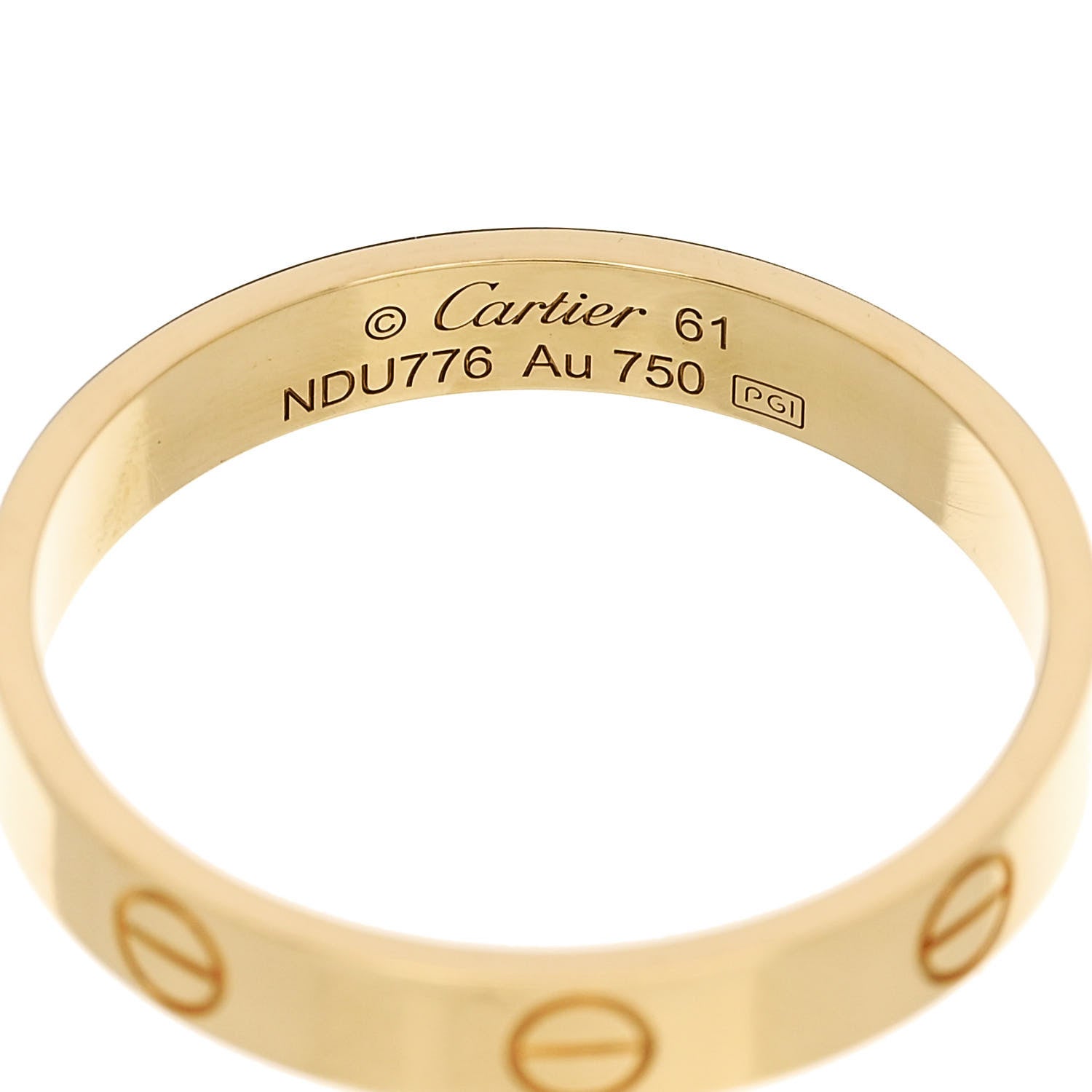 Cartier 18K Yellow Gold 3.5mm LOVE Wedding Band Ring 61 9.5 4 of 4