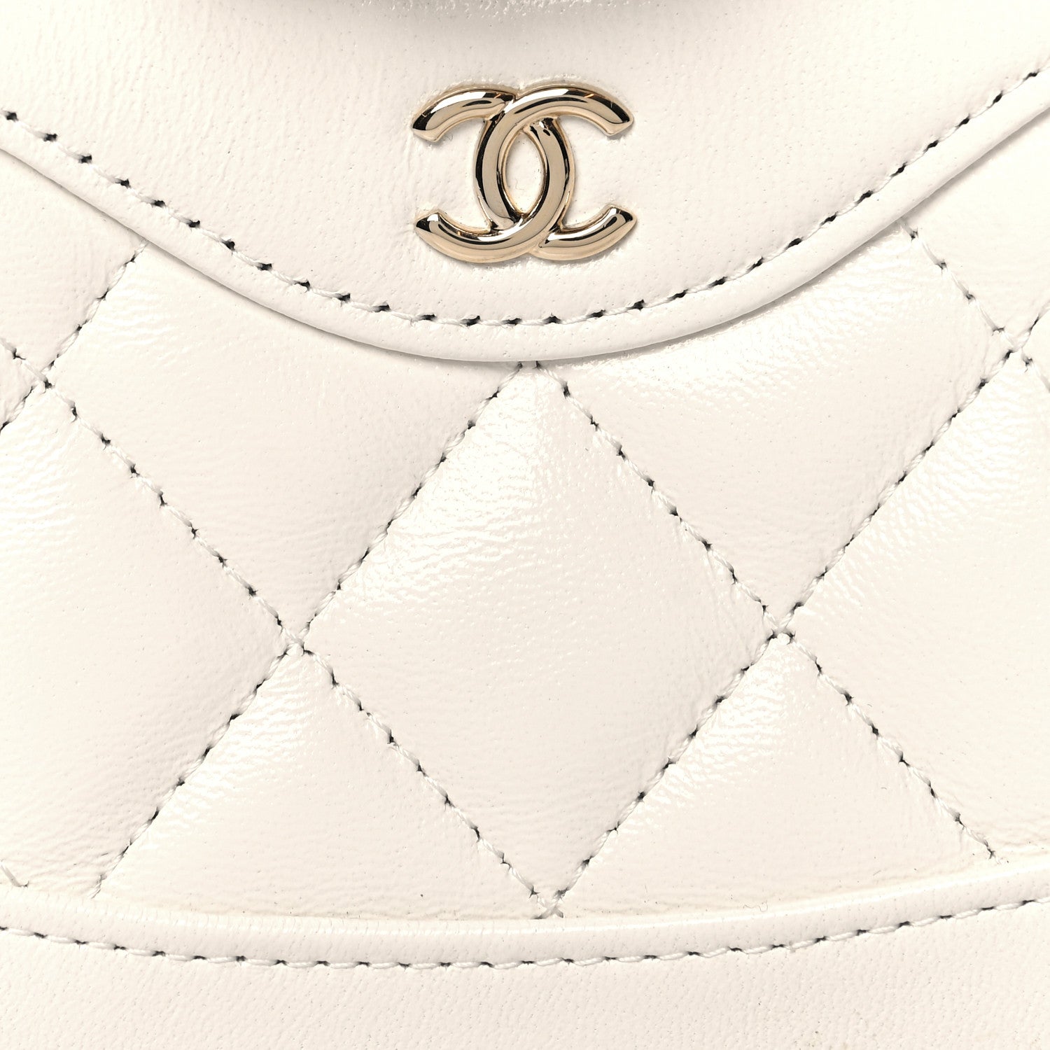 Chanel Shiny Lambskin Quilted Micro 31 Clutch With Chain White 8 of 10